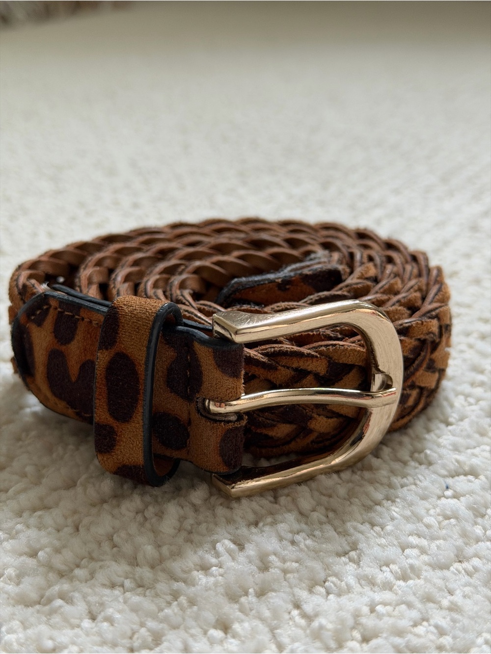 Classic Brown and Tan Women Belts with Gold Buckles - Picture 6 of 9